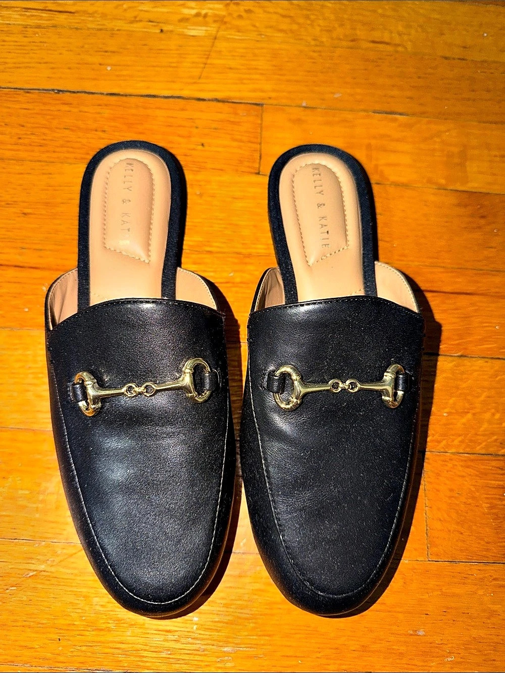 STEVE MADDEN Black Horsebit Mules